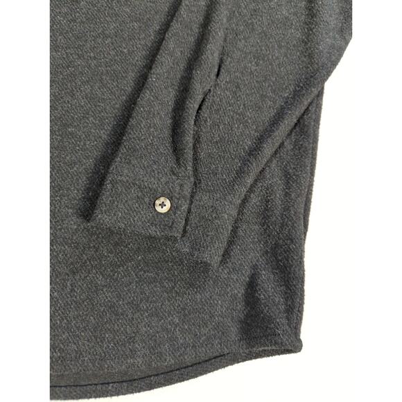 Members Mark Mens L Cozy Button Down Shirt Black Stretch Fleece Casual - Picture 4 of 11